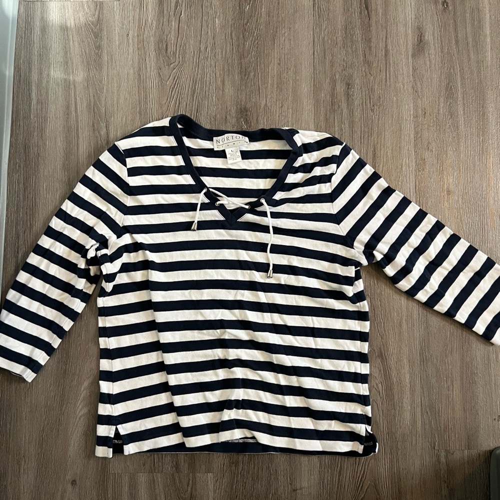 Norse Projects Blue and White Long Sleeve Tee